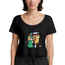 Zepplin Giyim Goose Goose Duck Katil Siyah Kadın Tişört