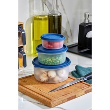 Poomy 3'lü Yuvarlak Gıda Saklama Kabı Seti - Organizer Düzenleyici Erzak Kabı