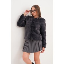 Navy Su Yolu Kürk Ceket