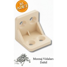 Hobidabi Plastik L Köşe Bağlantı 10 Adet Krem