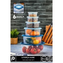 Poomy 6lı Hava Geçirmez Saklama Kabı Seti - 1X(210X330X630X1100X1800X3300ML)