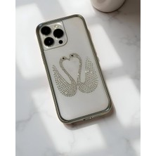 Kılıf House Iphone Uyumlu Lux Sert Şeffaf Taşlı Kılıf