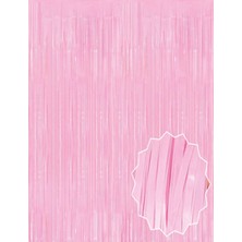 Eco Port Soft Pembe Püsküllü Kapı Perdesi - Parti, Baby Shower, Cinsiyet Partisi 1x2 M