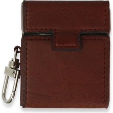 Eco Port Airpods 2 (2.nesil) Deri Kılıf - Bordo