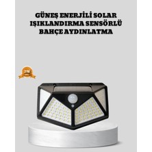 Cansa Güneş Enerjili Aydınlatma 100 LED Sensörlü Solar Dış Mekan Lamba