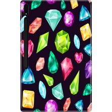 Adasena Samsung Galaxy Tab S10 Ultra SM-X920 14.6" Kılıf Tablet Için Desenli Silikon Kapak - Elmaslar