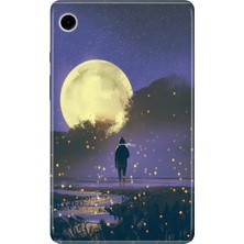 Adasena Samsung Galaxy Tab A9 SM-X110 8.7" Kılıf Tablet Için Desenli Silikon Kapak - Moon