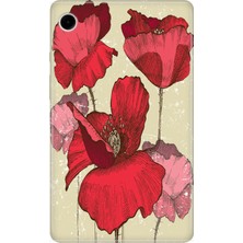 Adasena Samsung Galaxy Tab A9 SM-X110 8.7" Kılıf Tablet Için Desenli Silikon Kapak - Poppy