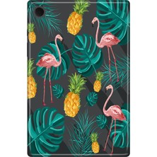 Adasena Samsung Galaxy Tab A8 10.5" SM-X200 Kılıf Tablet Için Desenli Silikon Kapak - Pinkflamingo
