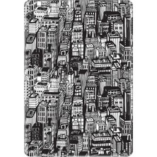 Adasena Huawei Mediapad T5 10.1" Kılıf Tablet Için Desenli Silikon Kapak - City