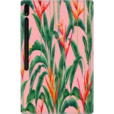 Adasena Samsung Galaxy Tab S10+ Plus SM-X820 12.4" Kılıf Tablet Için Desenli Silikon Kapak - Cennet Çiçekleri