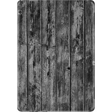 Adasena Huawei Mediapad T5 10.1" Kılıf Tablet Için Desenli Silikon Kapak - Wood