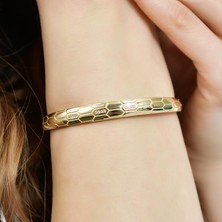 Goldium 14 Ayar Altın Yılan Kelepçe Bilezik