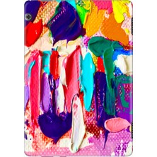 Adasena Huawei Mediapad T5 10.1" Kılıf Tablet Için Desenli Silikon Kapak - Abstract