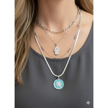 Duru Aksesuar Çelik Kombin Kolye