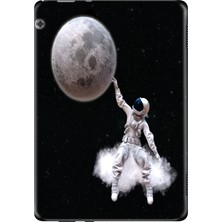 Adasena Huawei Mediapad T5 10.1" Kılıf Tablet Için Desenli Silikon Kapak - Astronot Stil