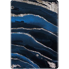 Adasena Huawei Mediapad T5 10.1" Kılıf Tablet Için Desenli Silikon Kapak - Yaldız Mermer