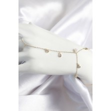 Vice Avm Pirinç Zirkon Taşlı Sallantılı Damla Model Gold Renk Kadın Şahmeran EB-53-vice/(1395) 2110