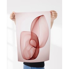 Rosa Art Çerçevesiz Poster | Soyut ,minimalist Şeffaf Form Poster | Zarif Bordo Ton,akışkan Çizgiler Soyut Poster