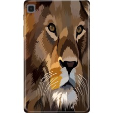 Adasena Samsung Galaxy Tab A7 Lite SM-T220 Kılıf Tablet Için Desenli Silikon Kapak - Aslan