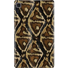 Adasena Samsung Galaxy Tab A7 Lite SM-T220 Kılıf Tablet Için Desenli Silikon Kapak - Yılan Derisi