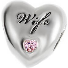 Celikchi Kadın 'wife' Yazılı Eşimi Seviyorum Temalı Gümüş Charm