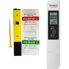 Temiz Pazar Dijital Ph Ölçer + Tds Ec Metre Termometreli Su Kalite ve Iletkenlik Ölçüm Cihazı