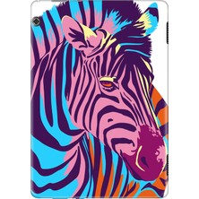 Adasena Huawei Mediapad T5 10.1" Kılıf Tablet Için Desenli Silikon Kapak - Zebra