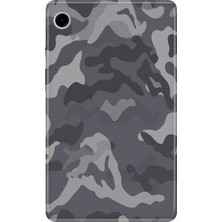 Adasena Samsung Galaxy Tab A9 SM-X110 8.7" Kılıf Tablet Için Desenli Silikon Kapak - Gri Kamuflaj