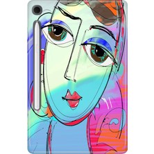 Adasena Samsung Galaxy Tab S10 Lite SM-X400 10.9" Kılıf Tablet Için Desenli Silikon Kapak - Iri Gözler