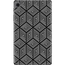 Adasena Samsung Galaxy Tab A7 Lite SM-T220 Kılıf Tablet Için Desenli Silikon Kapak - Monochrome