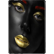 Adasena Huawei Mediapad T5 10.1" Kılıf Tablet Için Desenli Silikon Kapak - Altın Makyaj