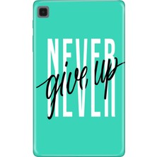 Adasena Samsung Galaxy Tab A7 Lite SM-T220 Kılıf Tablet Için Desenli Silikon Kapak - Asla Pes Etme