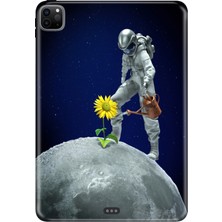 Adasena Apple iPad Pro 12.9" 4.nesil (MY2H2TU/A) Kılıf Tablet Için Desenli Silikon Kapak - Astronot Popart