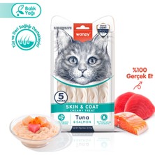 Wanpy Tüy Dökülmesi Önleyici Kedi Ödül Maması Ton & Somon Balık Yağlı Kedi Ödül Kreması 5X14GR