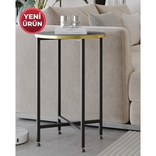 Bino Yan Sehpa Orta Sehpa Zigon Sehpa Metal Yuvarlak C Sehpa Koltuk Sehpası Servis Sunum Sehpası Lux