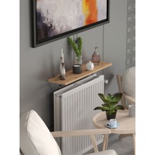 PlatinReyon Montajsız Petek Üstü Uçan Raf Kalorifer Peteği 80X20 cm Beyaz - Atlantik Çam Atlantik Çam