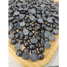 Yarım Dikmeli Siyah Inci 12 mm 50 gr (110 Adet)