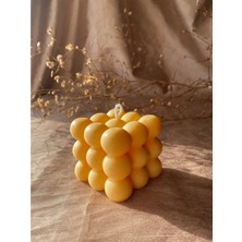 Modern Bubble Küp Mum Sarı Dekoratif Mum 1 Adet