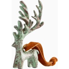 Crate & Barrel Verdigris Deer Christmas Tree Ornament Antik Görünümlü Geyik Süsü