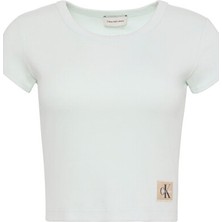 Calvin Klein Kadın Su Yeşili Ribanalı T-Shirt