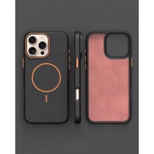 Kılıf House Iphone Uyumlu Deri Alcantara Magsafe Destekli Kılıf