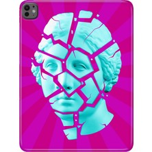 Adasena iPad Pro 11" (M4) MVV93TU/A Kılıf Tablet Için Desenli Silikon Kapak - Heykel Kolaj