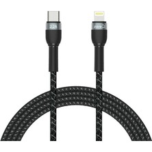 Alan Tech Siyah Shira Serisi Type-C To Lightning Pd Kablo 2 Metre