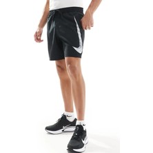Nike Dri-Fit Training Swoosh Graphic 7 Inch Erkek Siyah Spor Şort