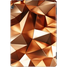 Adasena Huawei Mediapad T5 10.1" Kılıf Tablet Için Desenli Silikon Kapak - Gold Prizma