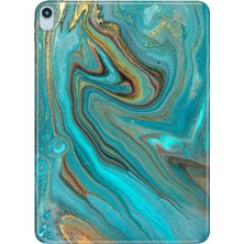 Adasena iPad Air M2 11" 6.nesil MUWC3TU/A Kılıf Tablet Için Desenli Silikon Kapak - Liquid Mermer