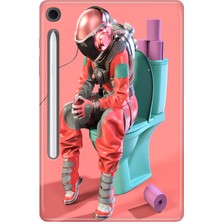 Adasena Samsung Galaxy Tab S10 Lite SM-X400 10.9" Kılıf Tablet Için Desenli Silikon Kapak - Retro Astronot