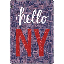 Adasena Huawei Mediapad T5 10.1" Kılıf Tablet Için Desenli Silikon Kapak - Hello Ny