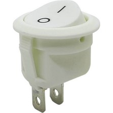 Demir Led Yuvarlak Işıksız On-Off Anahtar Beyaz 2 Pinli Yuvarlak Işıksız Switch (5 Adet)